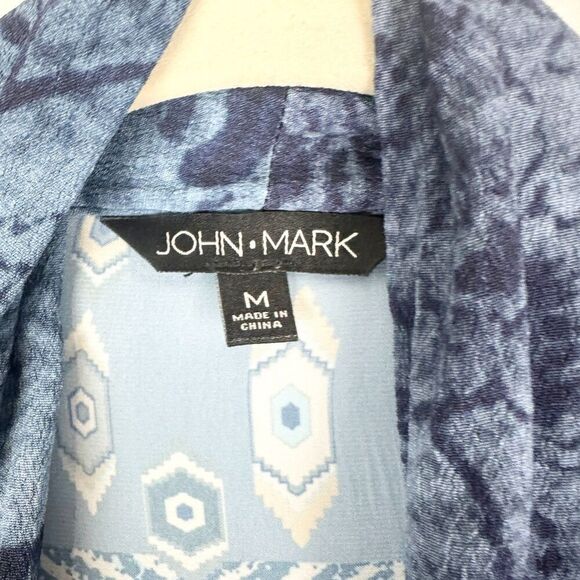 John Mark Print Embroidered Kimono Size Medium Floral Patchwork Boho - Picture 7 of 8